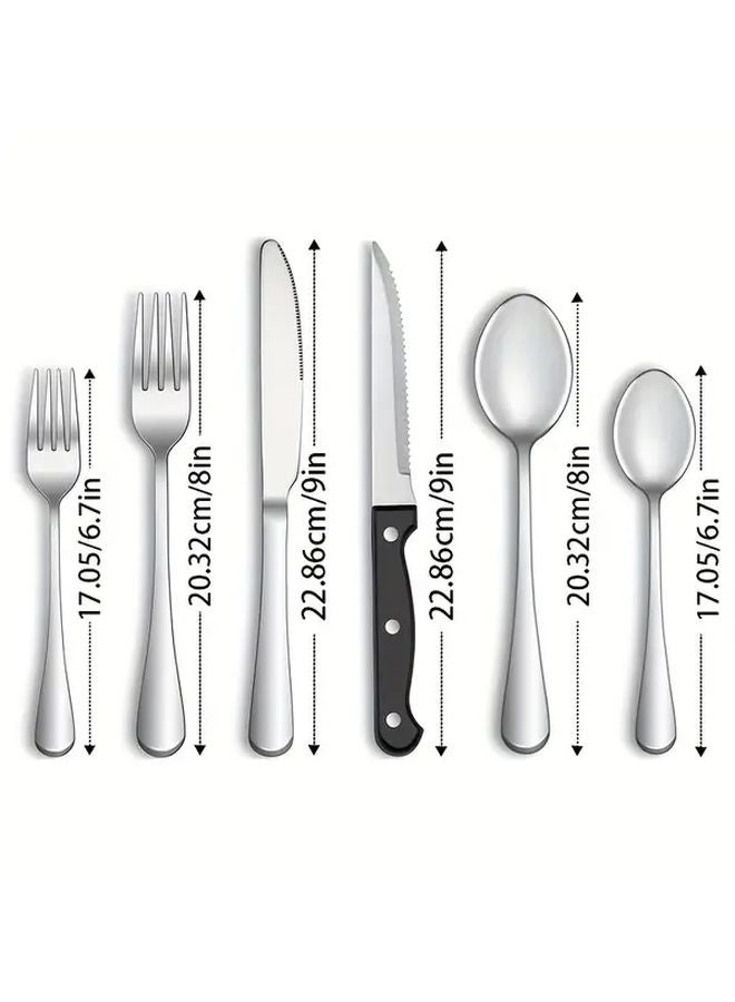48pcs Stainless Steel Cutlery Set With Mirror Polished Finish Dishwasher Safe - Image 3